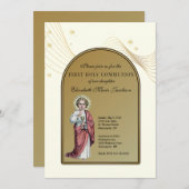 Invitation Première Sainte Communion Élégant Jésus (Devant / Derrière)