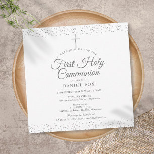Invitation Première Sainte Communion Élégant Poussière d'Étoi