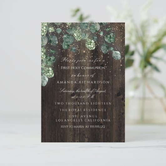 Invitation Première Sainte Communion Événement Chrétien Croi (Debout devant)