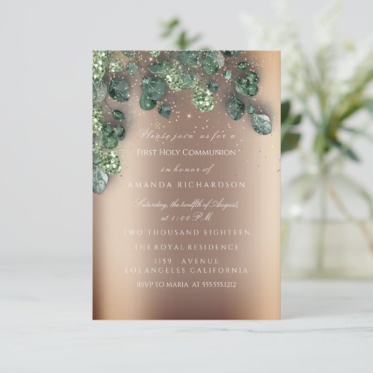 Invitation Première Sainte Communion Événement Chrétien Croi (Debout devant)