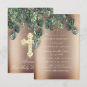 Invitation Première Sainte Communion Evénement Chrétien Croix (Devant / Derrière)