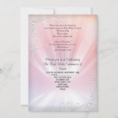 Invitation Première Sainte Communion Fille Blanc Rose Céleste (Dos)