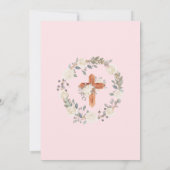 Invitation Première Sainte Communion Fille Blush Chalice rose (Dos)