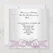 Invitation Première Sainte Communion Fille Rose Blanc Gris Cœ (Dos)