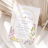 Invitation Première sainte communion fleur sauvage