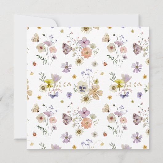 Invitation Première Sainte Communion Fleur sauvage d'été du p (Dos)