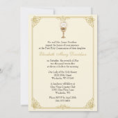 Invitation Première Sainte Communion Floral Vintage (Dos)