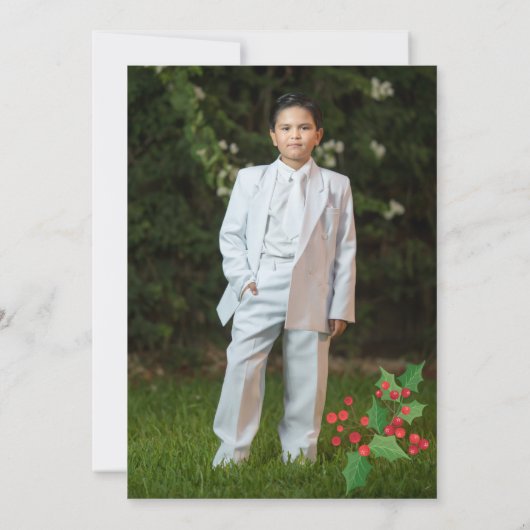 Invitation Première Sainte Communion Forêt d'hiver Flocon de (Dos)