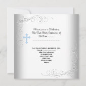 Invitation Première Sainte Communion Garçon Blanc Bleu (Dos)
