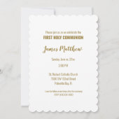 Invitation Première Sainte Communion Gold Look Cro (Dos)