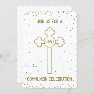 Invitation Première Sainte Communion Gold Look Cro
