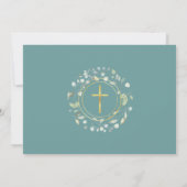 Invitation Première Sainte Communion Green Cross Photo (Dos)