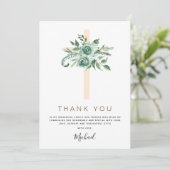 Invitation Première Sainte Communion Merci Sage Eucalyptus (Debout devant)