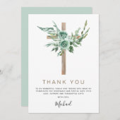 Invitation Première Sainte Communion Merci Sage vert (Devant / Derrière)