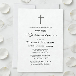Invitation Première Sainte Communion Moderne Élégante Invitat