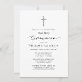 Invitation Première Sainte Communion Moderne Élégante Invitat (Devant)