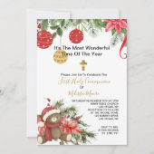 Invitation Première Sainte Communion Photo hiver Noël (Devant)