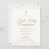 Invitation Première Sainte Communion Poussière d'O (Devant)
