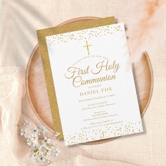 Invitation Première Sainte Communion Poussière d'O