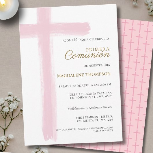 Invitation Première Sainte Communion Primera Comunion Fille E