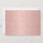 Invitation Première Sainte Communion Rose Coeurs d'or Photo (Dos)