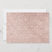 Invitation Première Sainte Communion Rose Or Glitter Photo (Dos)