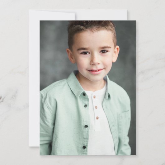 Invitation Première Sainte Communion Sage Green Silver Photo (Dos)