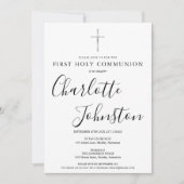 Invitation Première Sainte Communion Signature moderne Script (Devant)