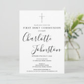 Invitation Première Sainte Communion Signature moderne Script (Debout devant)
