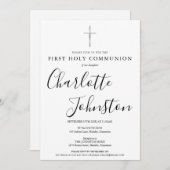 Invitation Première Sainte Communion Signature moderne Script (Devant / Derrière)