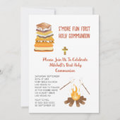 Invitation Première Sainte Communion Smore Fun Campfire photo (Devant)