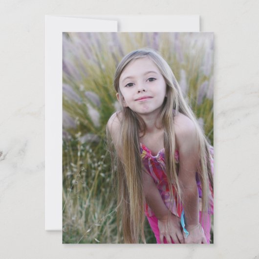 Invitation Première Sainte Communion Vert Hydrangée Rose Flor (Dos)