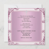 Invitation Première Sainte Communion Voile rose Croix rose (Dos)