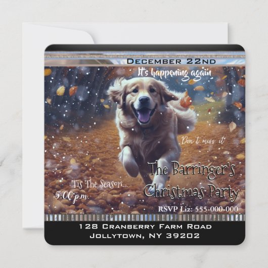 Invitation Première saison de neige Retriever Noël fête (Devant)
