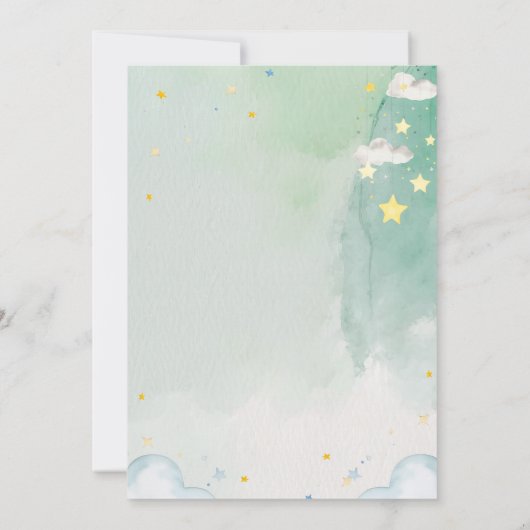 Invitation Première Soeur Couleur d'eau douce Stars Photo béb (Dos)
