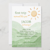 Invitation Première Visite Autour Du Soleil 1Er Anniversaire (Devant)