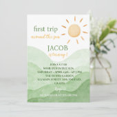 Invitation Première Visite Autour Du Soleil 1Er Anniversaire (Debout devant)