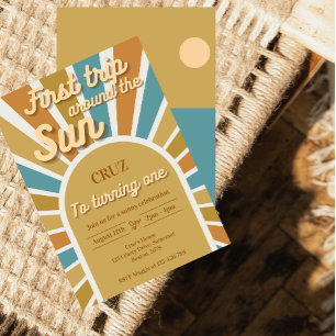 Invitation Première Visite Autour Du Soleil 1Er Anniversaire 