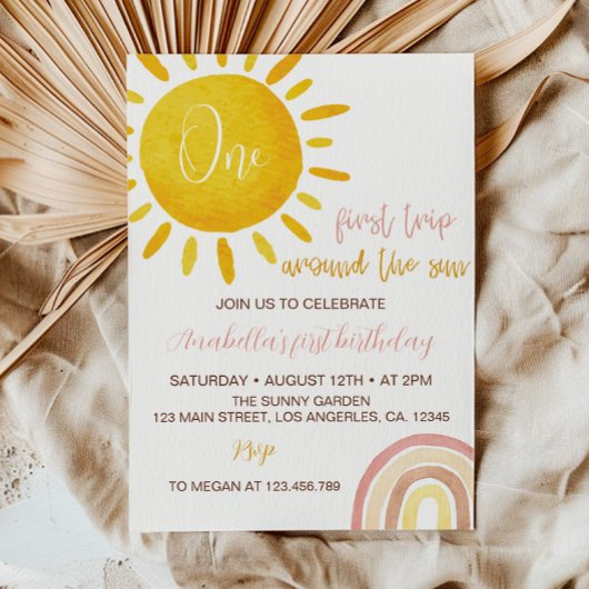 Invitation Première Visite Autour Du Soleil 1Er Anniversaire 