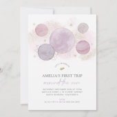 Invitation Première Visite Autour Du Soleil 1Er Anniversaire (Devant)