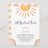 Invitation Première visite autour du soleil 1er anniversaire  (Devant / Derrière)