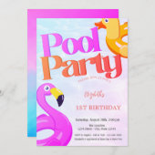 Invitation Premiers anniversaires des flamants roses d'été (Devant / Derrière)