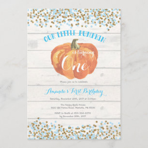 Invitation Premiers bleu et or d'invitation d'anniversaire de