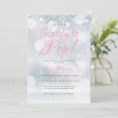 Invitation Premiers flocons roses Prêts à éclore Baby Shower (Debout devant)