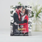 Invitation Premiers Noël Joyeuses Fêtes Mariées Engagées | PH (Debout devant)