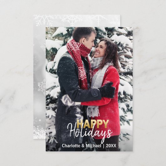 Invitation Premiers Noël Joyeuses Fêtes Mariées Engagées | PH (Devant / Derrière)