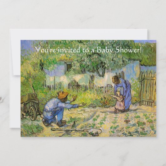 Invitation Premiers Pas (d'après Millet) de Vincent van Gogh (Devant)