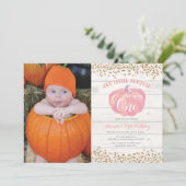 Invitation Premiers rose et or d'invitation d'anniversaire de (Debout devant)