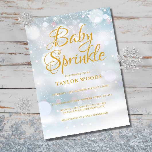 Invitation Premiers Snowflakes Baby Sprinkle / Douche