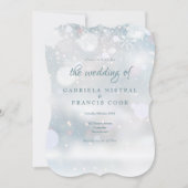 Invitation Premiers Snowflakes Mariage d'hiver Élégant (Devant)